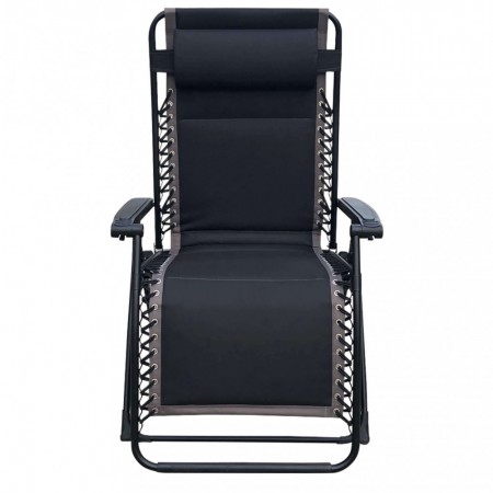 Sdraio Comfort con Braccioli Basculante Nero Spiaggia Giardino