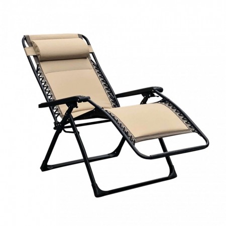 Sdraio Comfort da Esterno con Braccioli Basculante Marrone Spiaggia