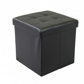 Pouf Contenitore Portaoggetti Quadrato Nero 38x38 cm 2
