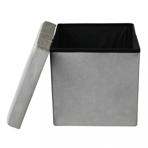 Pouf Contenitore Portaoggetti in Velluto Quadrato Portaoggetti 38x38 cm