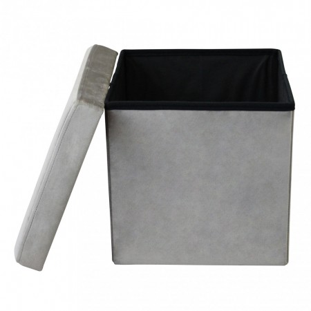 Pouf Contenitore Portaoggetti in Velluto Quadrato Portaoggetti 38x38 cm