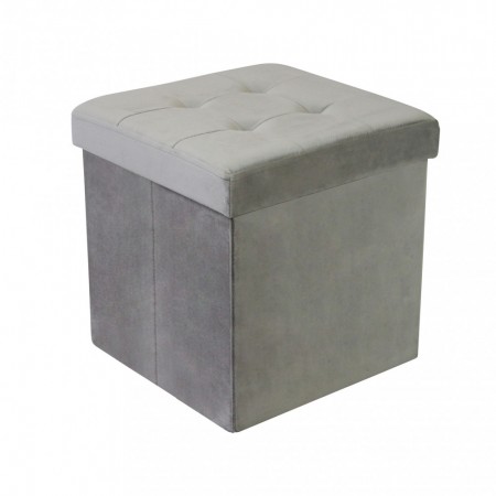 Pouf Contenitore Portaoggetti in Velluto Quadrato Portaoggetti 38x38 cm