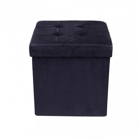Pouf Contenitore Portaoggetti in Velluto Quadrato Portaoggetti 38x38 cm