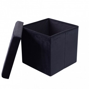 Pouf Contenitore Portaoggetti in Velluto Quadrato Portaoggetti 38x38 cm 2
