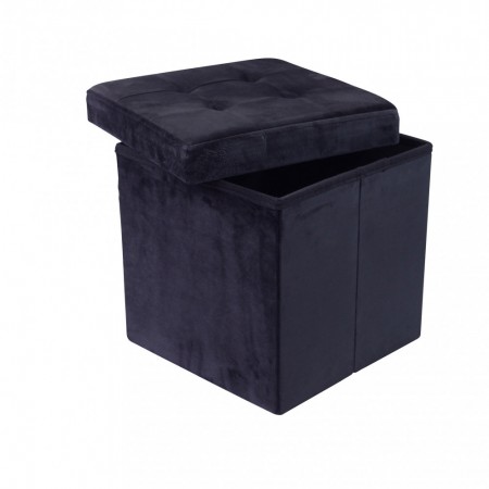 Pouf Contenitore Portaoggetti in Velluto Quadrato Portaoggetti 38x38 cm