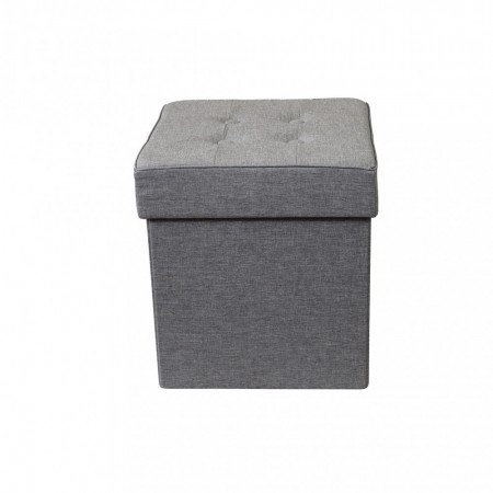 Pouf Contenitore Grigio Chiaro Quadrato 38x38x40 cm