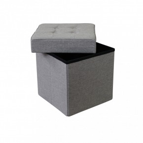 Pouf Contenitore Grigio Chiaro Quadrato 38x38x40 cm 2