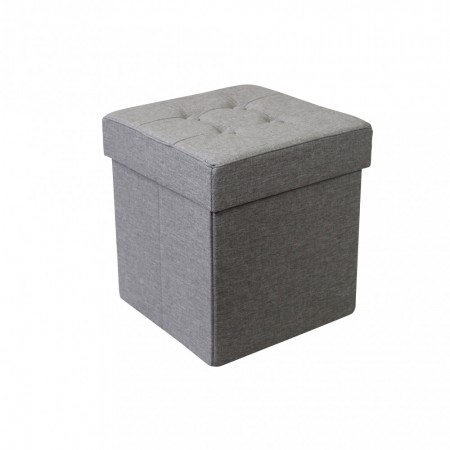 Pouf Contenitore Grigio Chiaro Quadrato 38x38x40 cm