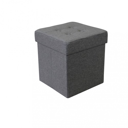 Pouf Contenitore Grigio Scuro Quadrato 38x38x40 cm