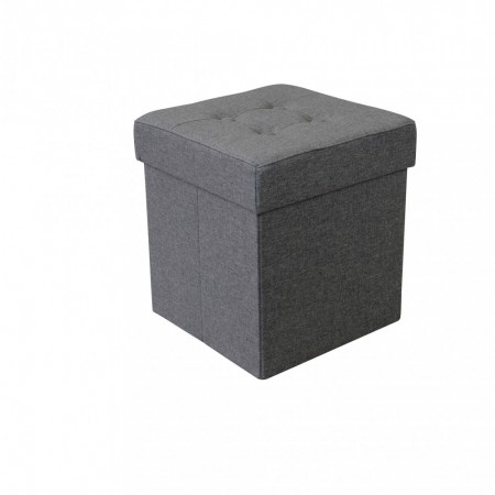 Pouf Contenitore Grigio Scuro Quadrato 38x38x40 cm