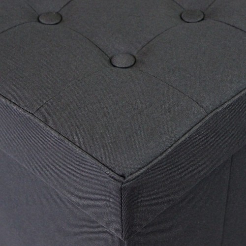 Pouf Contenitore Nero Salone Quadrato 38x38x40 cm