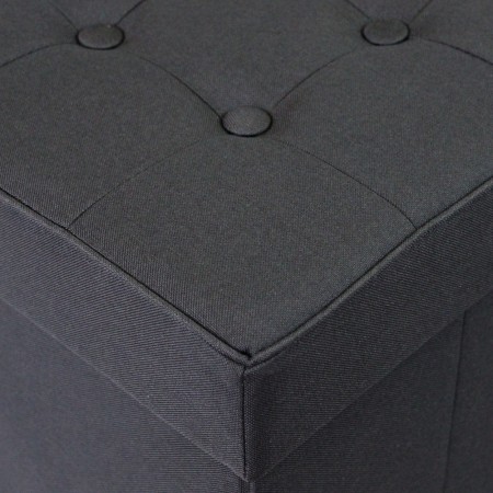 Pouf Contenitore Nero Salone Quadrato 38x38x40 cm
