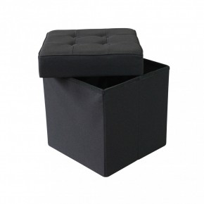 Pouf Contenitore Nero Salone Quadrato 38x38x40 cm 2