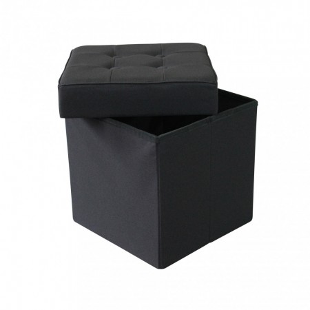 Pouf Contenitore Nero Salone Quadrato 38x38x40 cm