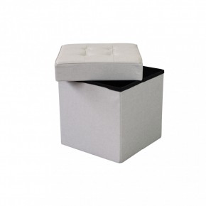 Pouf Contenitore Poggiapiedi Tortora Quadrato 38x38x40 cm 2