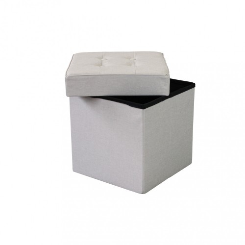 Pouf Contenitore Poggiapiedi Tortora Quadrato 38x38x40 cm