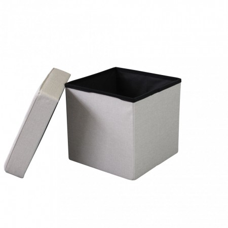 Pouf Contenitore Poggiapiedi Tortora Quadrato 38x38x40 cm