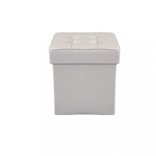 Pouf Contenitore Poggiapiedi Tortora Quadrato 38x38x40 cm