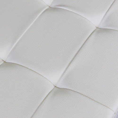 Pouf Contenitore Poggiapiedi Bianco Rettangolare 76x38 cm