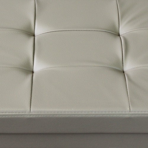 Pouf Contenitore Poggiapiedi in Ecopelle Rettangolare 76x38 cm