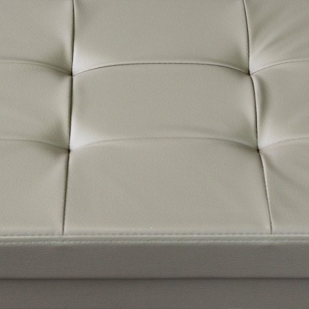 Pouf Contenitore Poggiapiedi in Ecopelle Rettangolare 76x38 cm