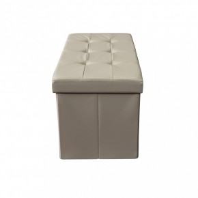Pouf Contenitore Poggiapiedi in Ecopelle Rettangolare 76x38 cm 2