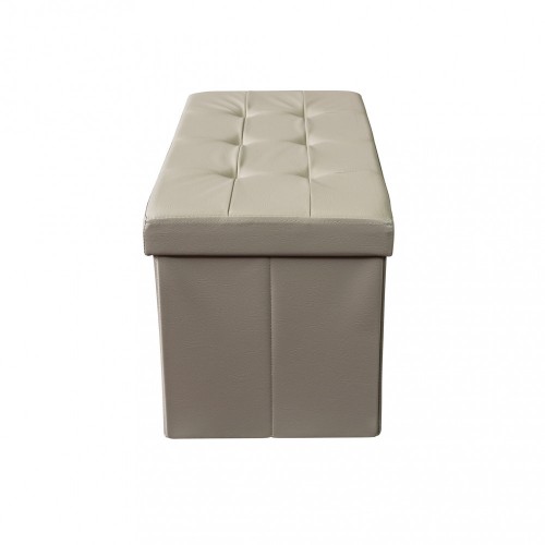 Pouf Contenitore Poggiapiedi in Ecopelle Rettangolare 76x38 cm
