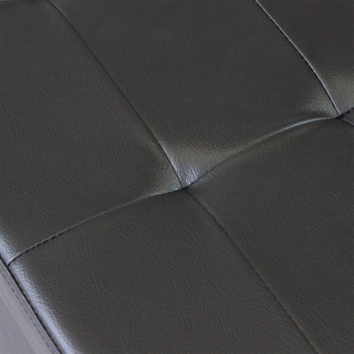 Pouf Contenitore Poggiapiedi in Ecopelle Nero Rettangolare 76x38 cm