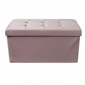 Pouf Contenitore Poggiapiedi per Soggiorno Rosa Rettangolare 76x38 cm 2