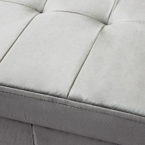 Pouf Contenitore Poggiapiedi per Soggiorno Tortora Rettangolare 76x38 cm