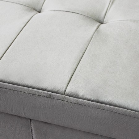 Pouf Contenitore Poggiapiedi per Soggiorno Tortora Rettangolare 76x38 cm