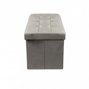 Pouf Contenitore Poggiapiedi per Soggiorno Tortora Rettangolare 76x38 cm 2