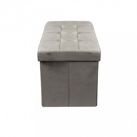 Pouf Contenitore Poggiapiedi per Soggiorno Tortora Rettangolare 76x38 cm