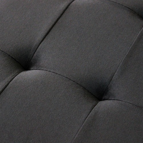 Pouf Contenitore Poggiapiedi per Soggiorno Nero Rettangolare 76x38 cm