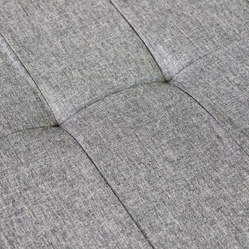 Pouf Contenitore Poggiapiedi in Stoffa Grigio Rettangolare 76x38 cm