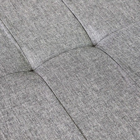 Pouf Contenitore Poggiapiedi in Stoffa Grigio Rettangolare 76x38 cm