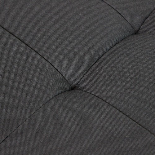Pouf Contenitore Rettangolare in Stoffa Nero 76x38 cm