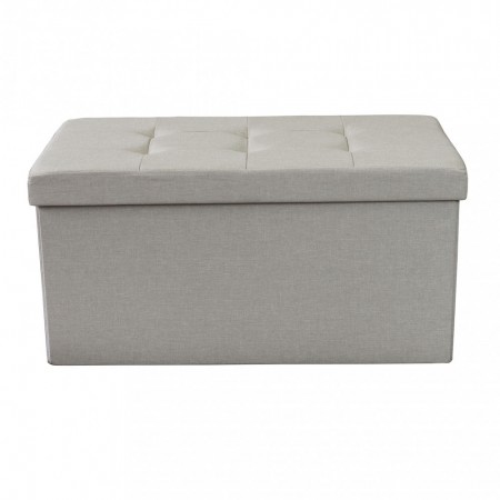 Pouf Contenitore Rettangolare in Stoffa Tortora 76x38 cm