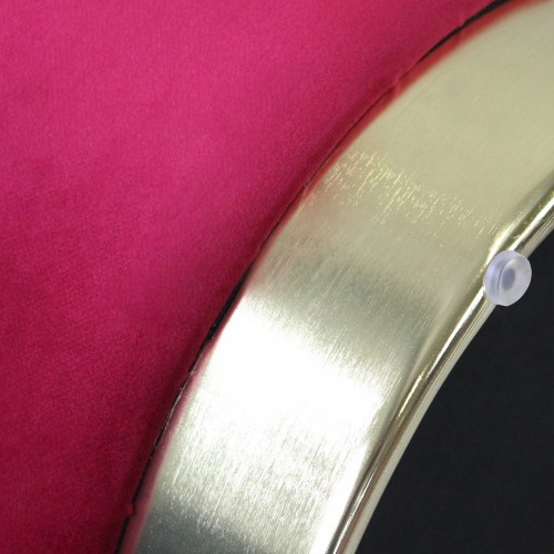 Pouf Poggiapiedi Rotondo da Salotto in Velluto Rosso base oro