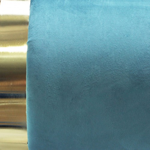 Pouf Poggiapiedi Rotondo da Salotto in Velluto Verde base oro