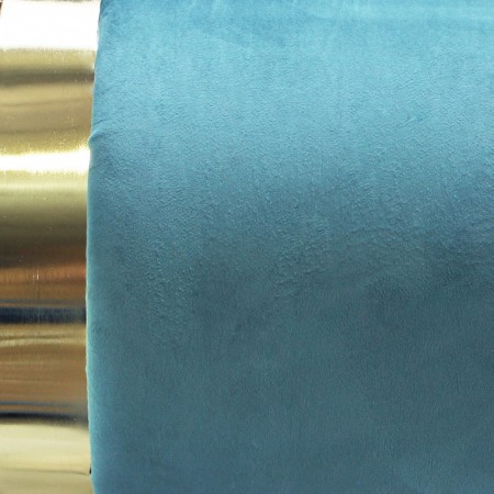 Pouf Poggiapiedi Rotondo da Salotto in Velluto Verde base oro
