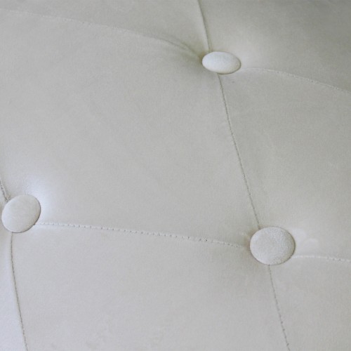 Pouf Poggiapiedi Rotondo in Velluto Beige 67 x 41 cm