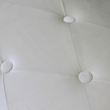 Pouf Poggiapiedi Rotondo in Velluto Beige 67 x 41 cm