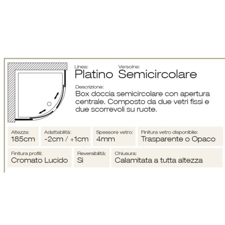 Box Doccia Tondo Semicircolare Vetro Cristallo 80x80 90x90 Angolare Scorrevole 4