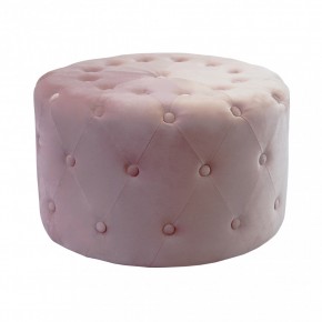 Pouf Poggiapiedi Rotondo in Velluto Rosa 67 x 41 cm 2