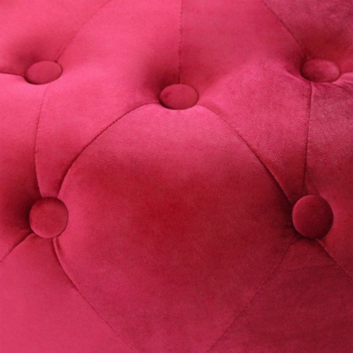 Pouf Poggiapiedi Rotondo in Velluto Rosso 67 x 41 cm