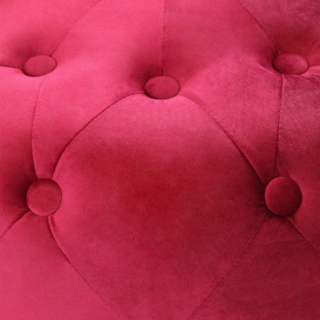 Pouf Poggiapiedi Rotondo in Velluto Rosso 67 x 41 cm