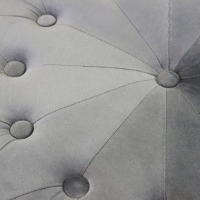 Pouf Poggiapiedi Rotondo in Velluto Grigio 67 x 41 cm 2