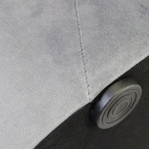 Pouf Poggiapiedi Rotondo in Velluto Grigio 67 x 41 cm
