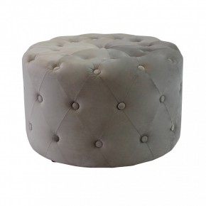 Pouf Poggiapiedi Rotondo in Velluto Tortora 67 x 41 cm 2
